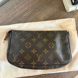 Louis Vuitton Brown and Tan Monogram Pouch